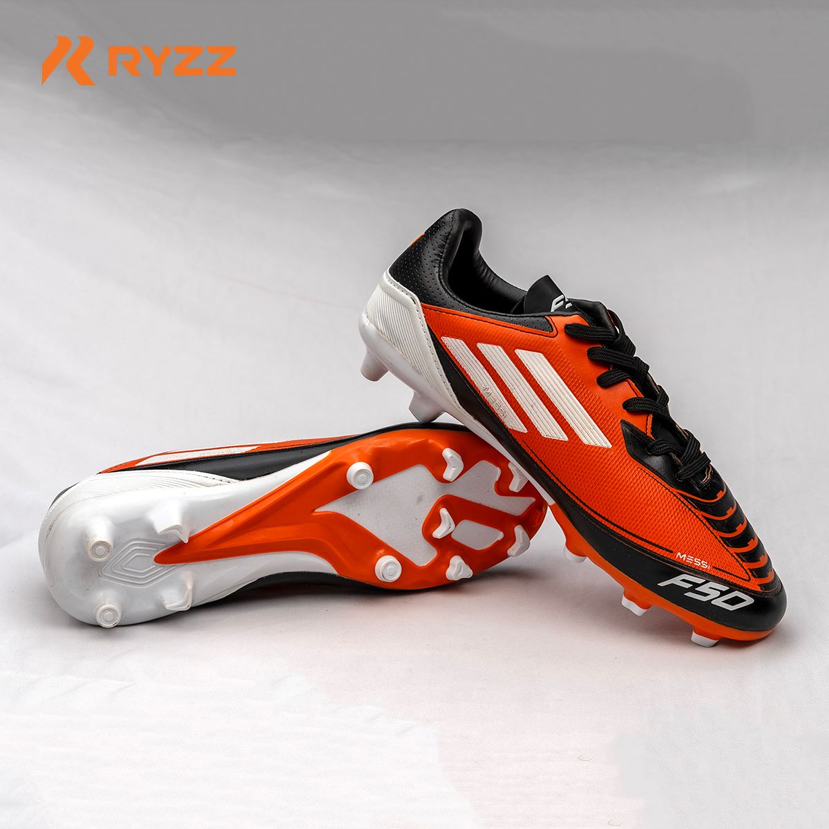 Premium Soccer Boot White & Orange